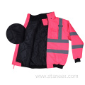 Women Black Bottom Thermal Safety High Visibility Jacket